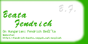 beata fendrich business card